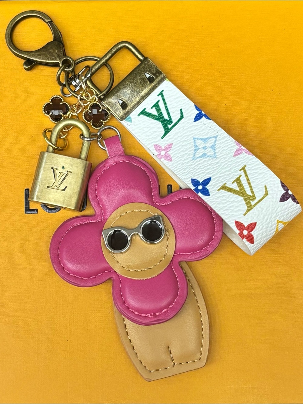 Louis Vuitton Lock Bag Charm, Vivienne Flower Body, Key Chain,